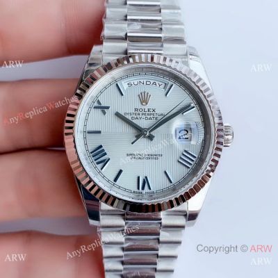 NEW Upgraded Swiss 3255 Rolex Day Date II Ss Light Blue Dial Watch V3 version